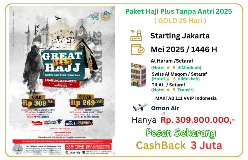 Biaya Haji Megamendung Bogor, Khusus Tanpa Antri Langsung Berangkat Gold