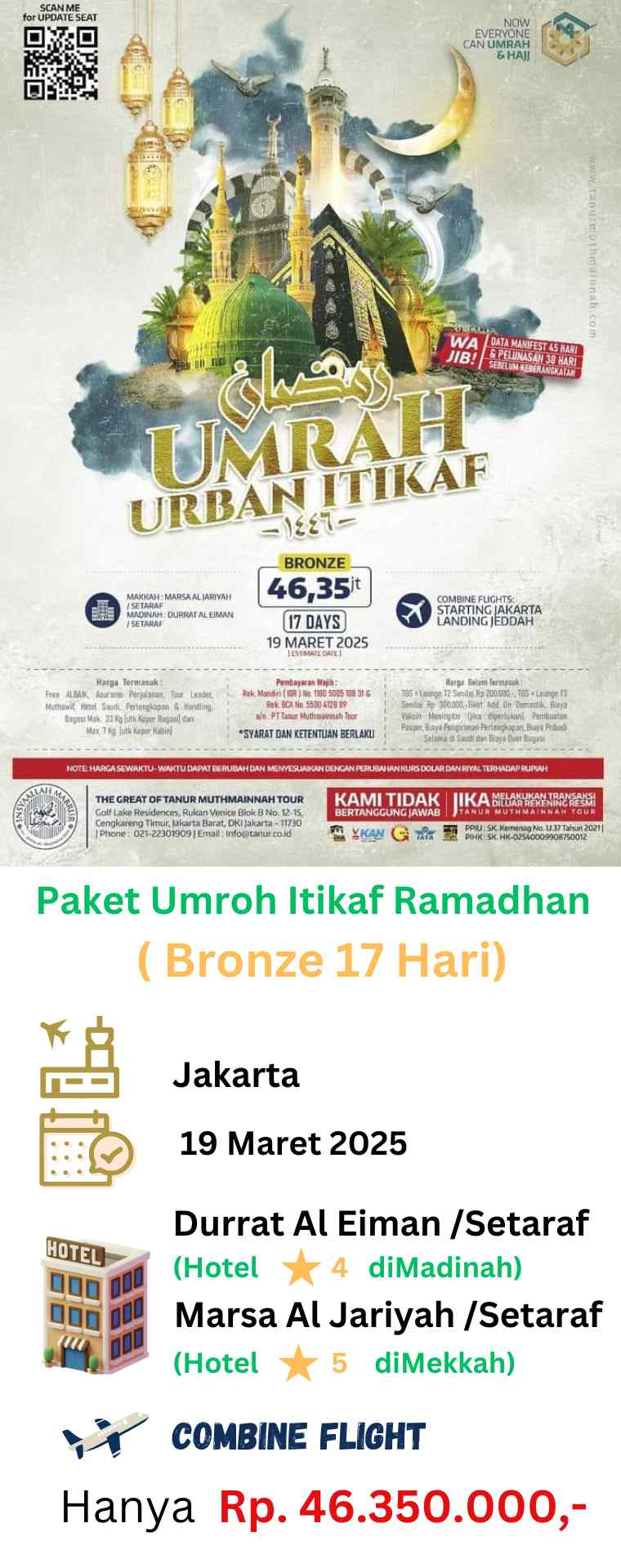 Biaya Umroh Akhir Ramadhan 2025