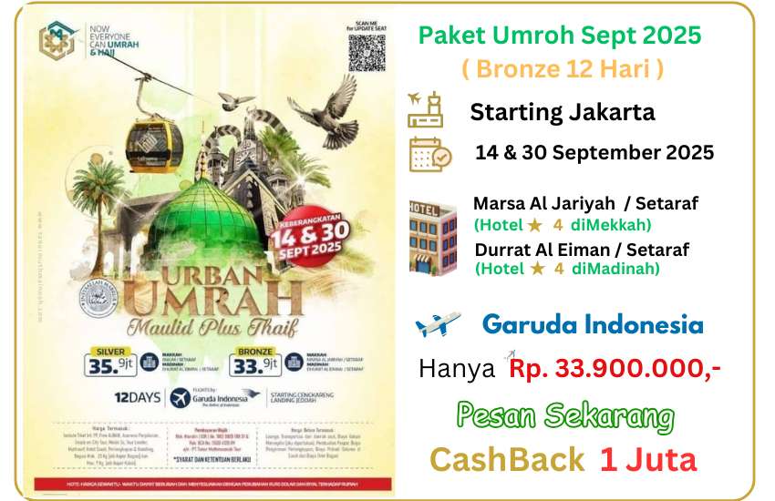 Biaya atau Harga Promo Paket Travel Umroh September Bogor Bronze