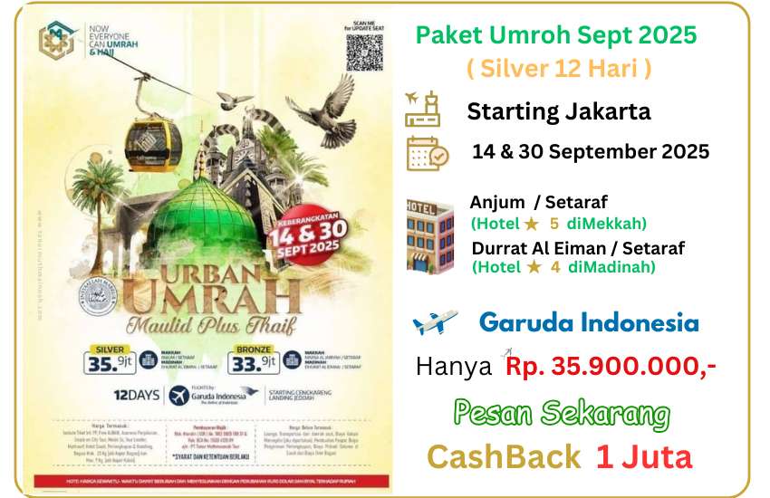 Biaya atau Harga Promo Paket Travel Umroh September Indramayu Silver