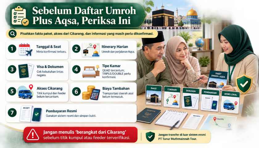 Sebelum daftar Umroh Plus Aqso 2026 Periksa ini