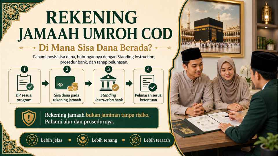rekening jamaah umroh cod sisa dana 1