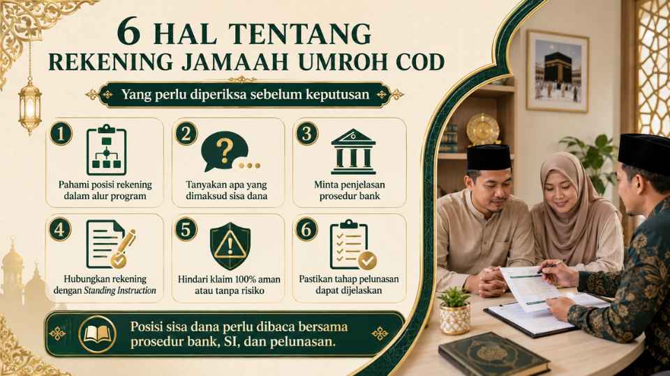 rekening jamaah umroh cod sisa dana 2