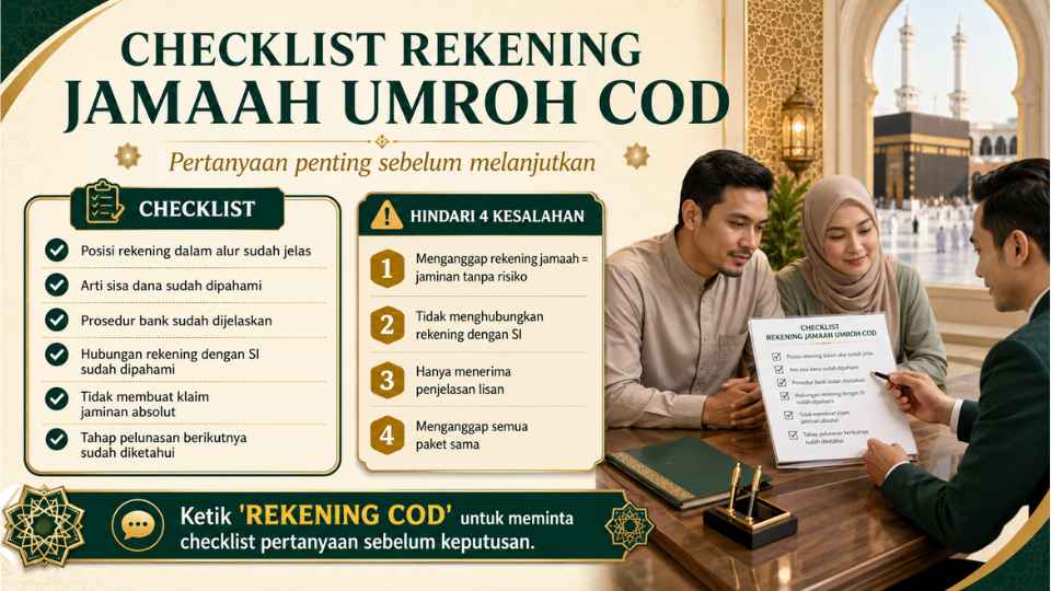 rekening jamaah umroh cod sisa dana 3