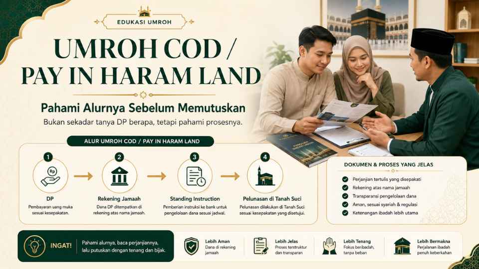umroh cod pay in haram land alur pembayaran umroh
